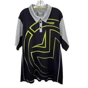 Moose Racing Pit Polo Shirt Jersey 2XL XXL Black Gray Graphic Short Sleeve